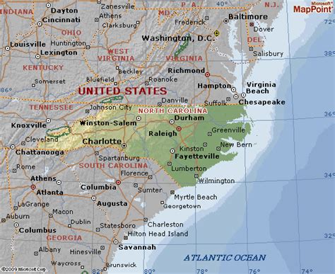Estado Carolina do Norte e geografia do estado Carolina do ...