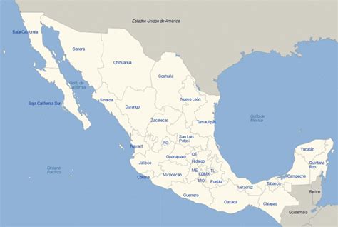 Estados de Mexico y sus capitales