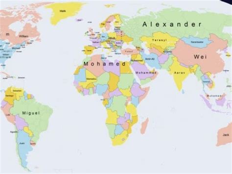 Este es el mapa de los nombres más populares del mundo ...