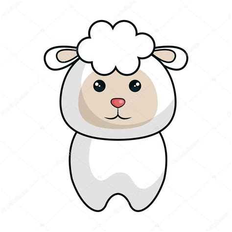 Estilo de ovejas lindo animales kawaii — Vector de stock ...