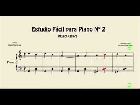 Estudio para Piano Fácil Nº 2 tocapartituras com Pianitas ...