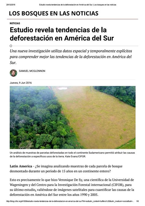 Estudio revela tendencias de la deforestación en américa ...