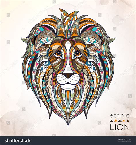 Ethnic Lion African Indian Totem Tattoo Stock Vector ...