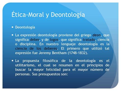 Ética Moral y Deontología   ppt descargar