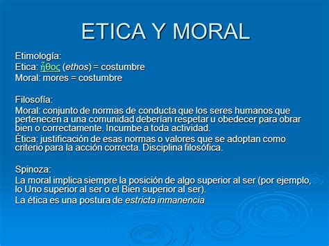 ETICA Y MORAL Etimología: Etica: ἦθος  ethos  = costumbre ...