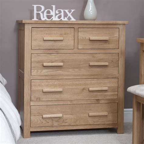 Eton solid modern oak furniture 2 over 3 bedroom chest of ...