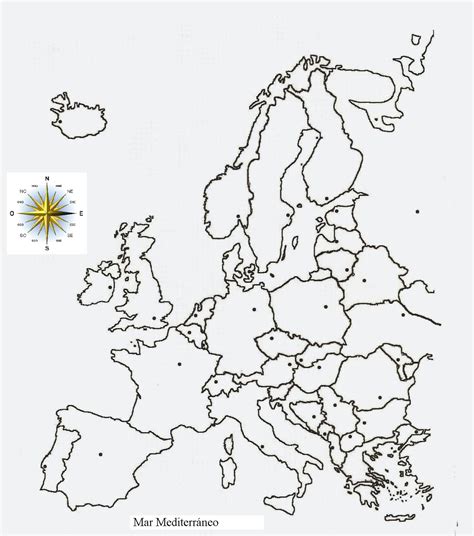 Europa. División Política  Mapa Mudo    mapas