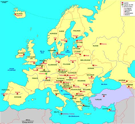 Europe politique 2008 Etats et capitales