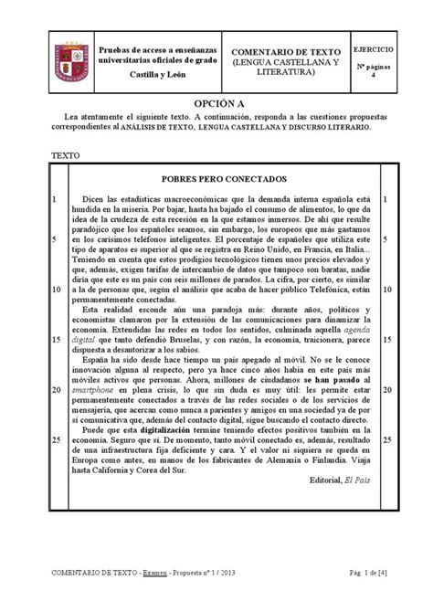 Examen de Selectividad: Lengua castellana y su Literatura ...