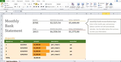 Example OF Monthly Bank Reconciliation Statement Template ...
