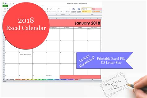 Excel 2018 calendario stampabile Stampabile 2018 Excel