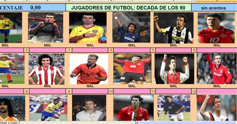 EXCEL QUIZ JUEGOS NONINAIZ   GRATIS: 100 FOOTBALL PLAYERS ...