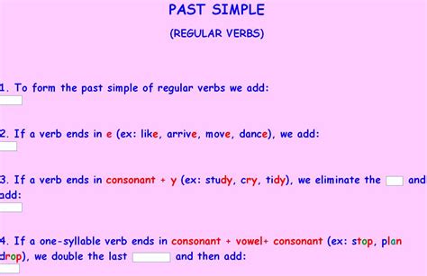 Exercises with Regular Verbs  englishexercises.org ...