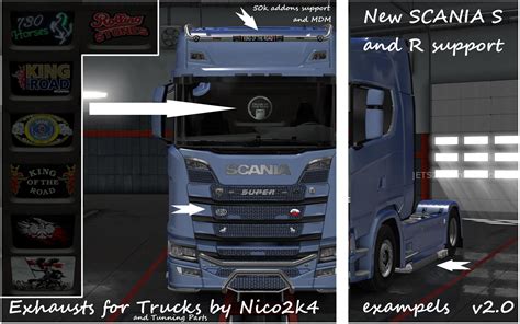 Exhausts & Tuning Parts For Trucks v2.0 1.30   ETS 2 Mods ...
