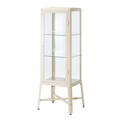 FABRIKÖR Glass door cabinet   beige   IKEA