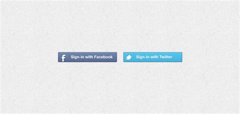 Facebook & Twitter Sign in Buttons  PSD , 矢量图片   365PSD.com