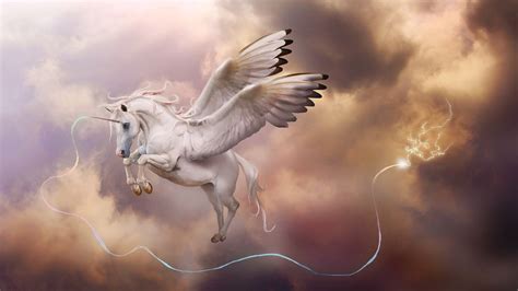Fantasy art unicorn Pegasus sky magic wallpaper ...