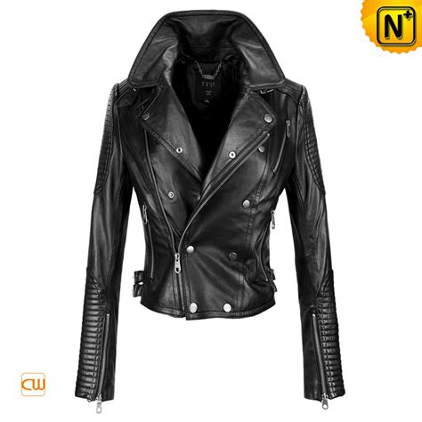 Fashion Black Women Leather Motorcycle Jackets CW608102 ...