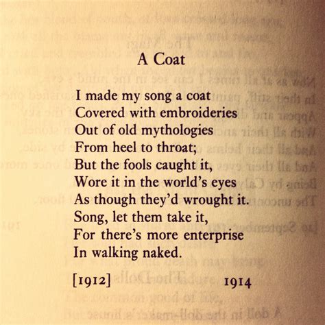 Favourite Poem: >> A COAT   William Butler Yeats ...