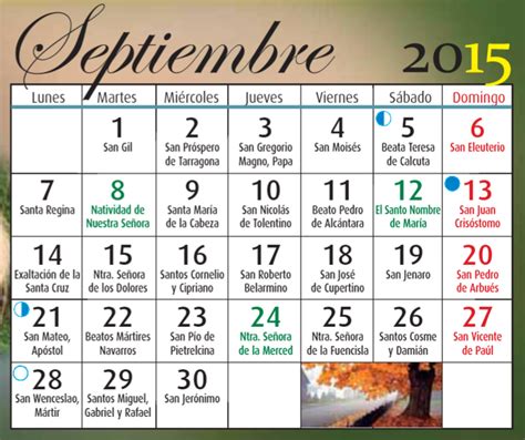 FE Y VIDA : Santoral e intenciones para el mes de septiembre