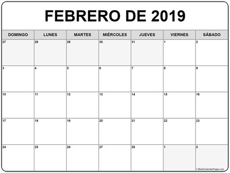 febrero de 2019 calendario gratis | Calendario de