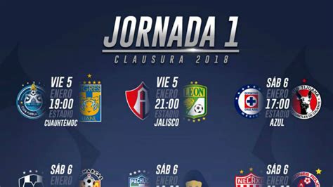 Fechas y horarios de la jornada 1 del Clausura 2018 de la ...