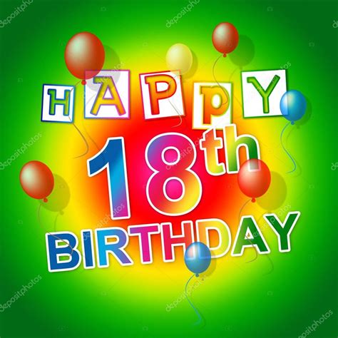 Feliz cumpleaños indica 18 celebrar y XVIII — Foto de ...