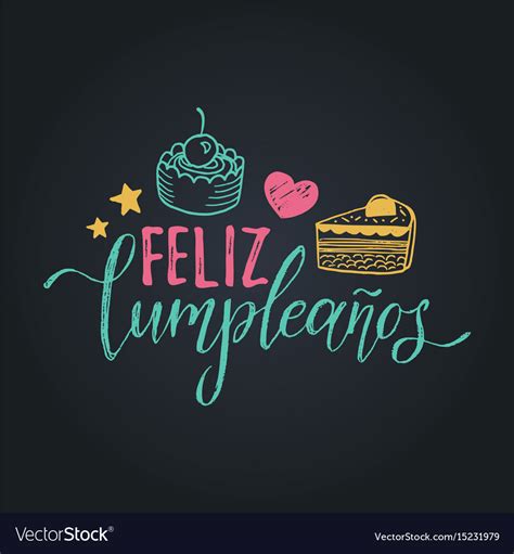Feliz cumpleanos translated happy birthday Vector Image