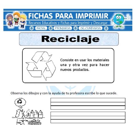 Ficha de Que es el Reciclaje para Primaria   Fichas para ...