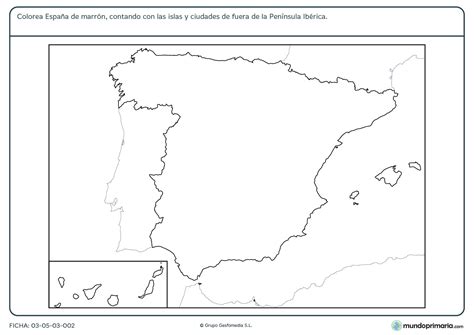 Ficha del mapa de España para primaria