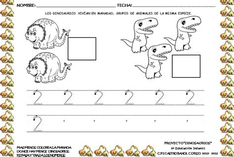Fichas dinosaurios infantil   Imagui