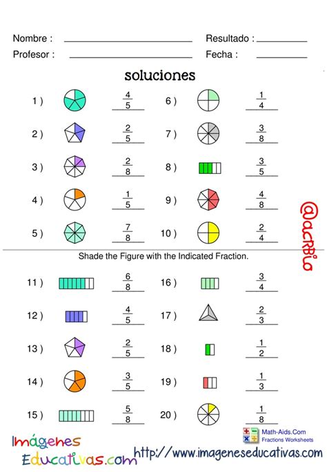 Fichas ejercicios de fracciones con figuras  9    Imagenes ...
