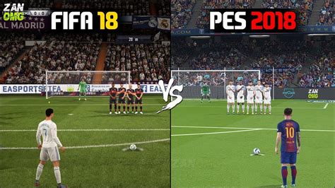 FIFA 18 vs PES 2018 Gameplay Comparison   YouTube