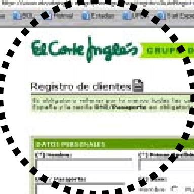 Figura 19: Pagina web de formulario de El Corte Inglés ...