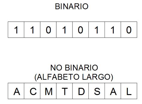 Figura 2.2 Codificación binaria y no binaria de un ...