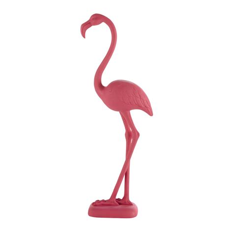 Figura de flamenco rosa de resina H 66 cm ALIX | Maisons ...