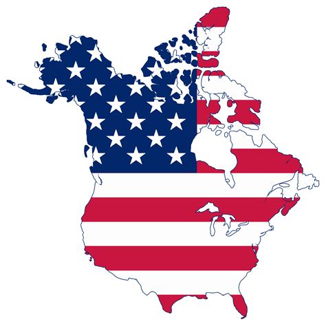 File:Flag map of Canada and United States  American Flag ...