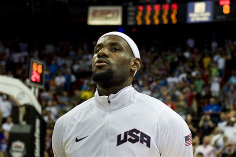 File:LeBron James national anthem USA vs Dominican ...