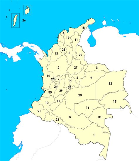 File:Los departamentos de Colombia   Numerados.png ...