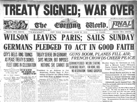 File:Treaty of Versailles Newspaper Article .png ...