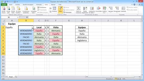Filtrar una tabla de resultados de fútbol en Excel   YouTube