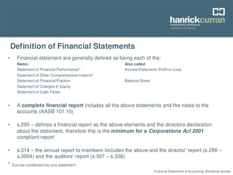 Financial statements & accounting standards update sept 2012