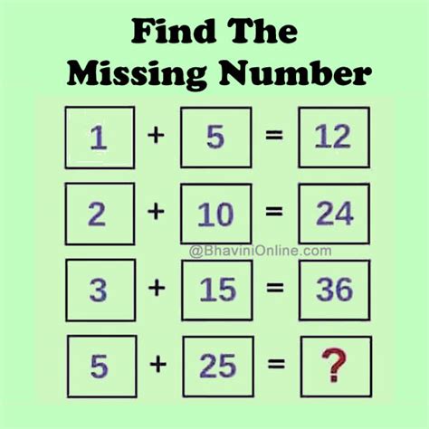 Find the Missing Number in The Series Below ...