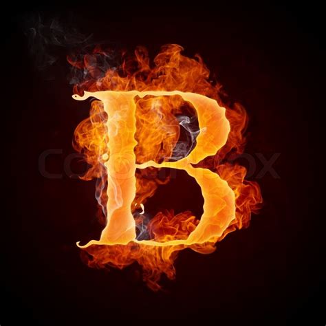Fire Letter B Isolated on Black Background | Stock Photo ...