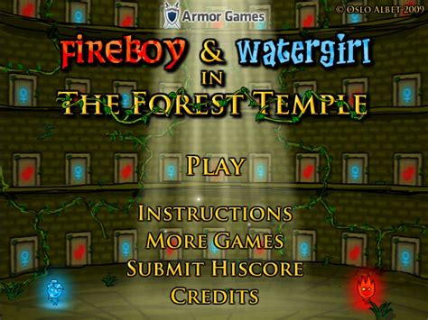 FireBoy and WaterGirl 1   The Forest Temple Hacked ...
