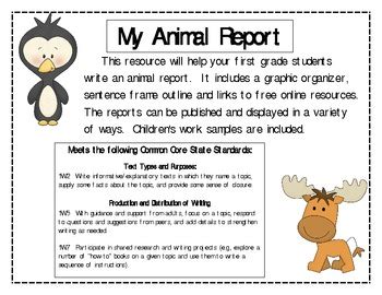 First Grade Animal Report by Fantastic First Grade | TpT