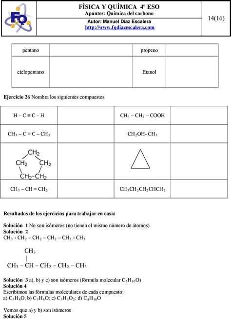 FÍSICA Y QUÍMICA 4º ESO Apuntes: Química del carbono   PDF