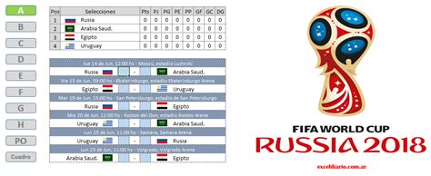Fixture Excel Mundial Rusia 2018 editable   Deportes ...