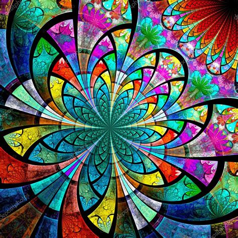 flor colorida fractal, obras de arte digital — Stock Photo ...