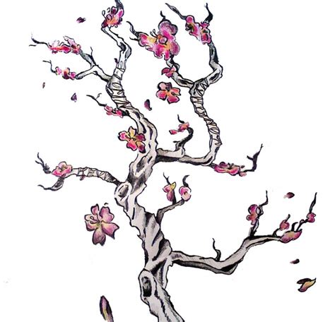 Flor de cerezo   Tatuajes en forma de dibujos muy sencillos
